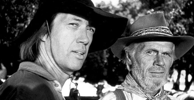 David Carradine as Tom Horn and Richard Widmark as Al Siebor in Mr. Horn (1979)