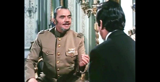 Ernest Borgnine as The General with Humberto Almazan as Miguel Pro in Rain for a Dusty Summer (1971)