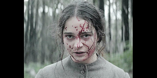 Aisling Franciosi as Claire Carroll, having experienced her first taste of revenge in The Nightingale (2018)