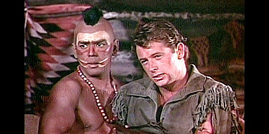 Don Burnett as mapmaker Langdon 'Harvard' Towne, captives of the Algonquins in Frontier Rangers (1959)
