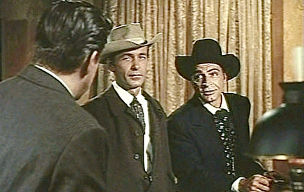 James Anderson as Bob Cole and Anthony Caruso as Brog checking into the new hotel in The Big Land (1957)