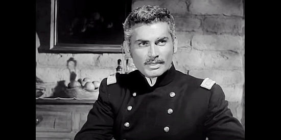 Jeff Chandler as the strong-willed Major Kenniston in Two Flags West (1950)