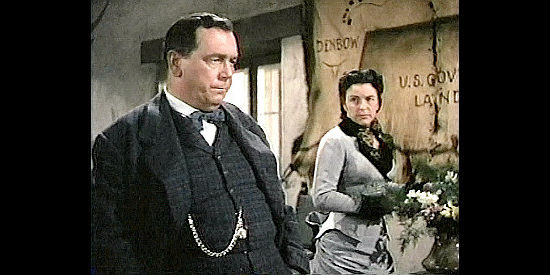 John Alexander as attorney Max Wickerham with Katherine Emery as Camilla Denbow in Untamed Frontier (1952)