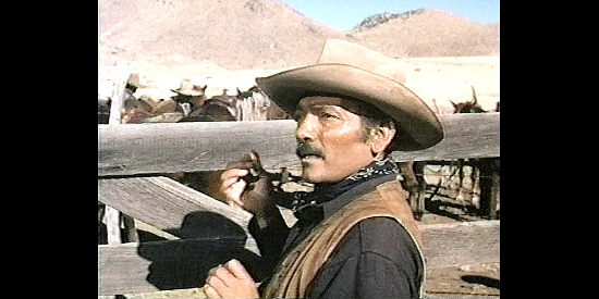 Jose Torvay as Bandera, one of the Denbow ranch's top hands in Untamed Frontier (1952)