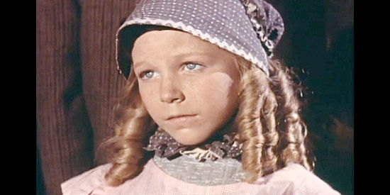 Karen Pendleton as Myra Thompson, prized by the Sioux because of her blonde hair in Westward Ho the Wagons! (1956)