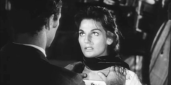 Lita Milan as Celsa, the young woman who finds herself reluctantly consumed by William Bonney in The Left Handed Gun (1958)