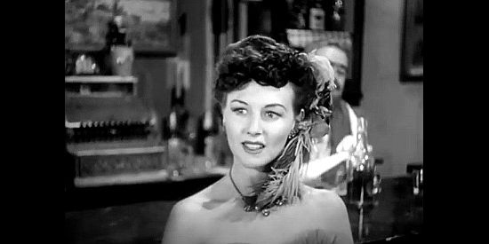 Pamela Blake as Joan Talbot, a Pinkerton agent posing as a saloon girl in The Daltons' Women (1950)