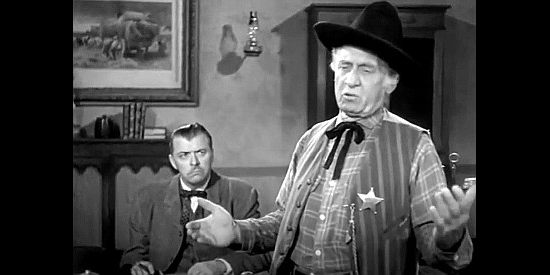 Raymond Hatton as Sheriff Doolan, none to eager to tackle with the Daltons in The Daltons' Women (1950)