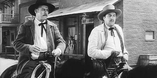 Robert Griffin as Morton and Robert Foulk as Sheriff Brady, the first two men William Bonney hunts down in The Left Handed Gun (1958)