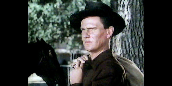 Wendell Corey as Frank James, hearing about the capture of the Younger brothers in The Great Missouri Raid (1951)