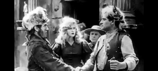John T. DIllon as Col. Travis, sending Silent Smith (Sam De Grasse) for reinforcements in Martyrs of the Alamo (1915)