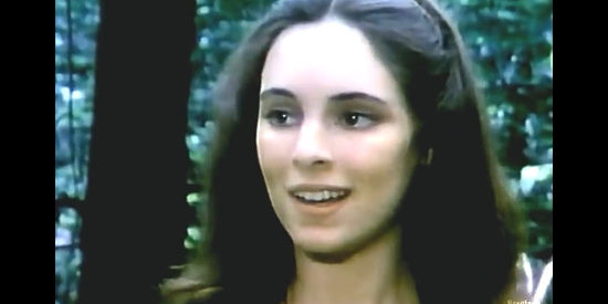 Madeleine Stowe as Hetty Hutter, a young woman in tune with nature in The Deerslayer (1978)
