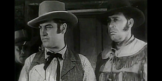 Rex Lease as Col. William Travis and Roger Williams as Jim Bowie, hoping for reinforcements in The Heroes of the Alamo (1937)