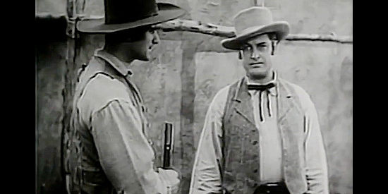 Rex Lease as Col. William Travis, offering his men a chance to leave the Alamo in The Heroes of the Alamo (1937)