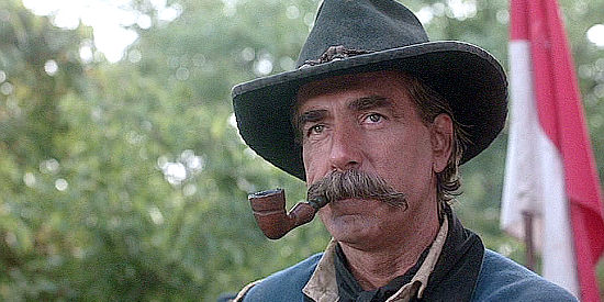 Sam Elliott as Brig. Gen. John Buford, finding the high ground and determined to hold it in Gettysburg (1993)