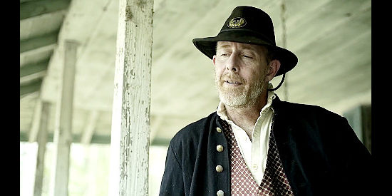 Charles Gabel as U.S. Maj. Maddox, receiving orders to burn the town of Barnwell in Kill Cavalry (2021)