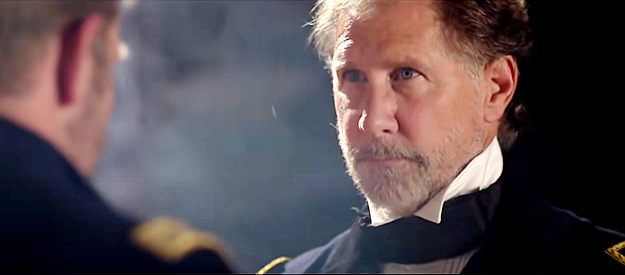Parker Stevenson as Gen. Sherman, sharing news of a Union defeat in The Confederate (2018)