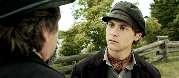 Augustus Prew as Ni Hagadorn, listening to his father's disappointment in him in Copperhead (2013)