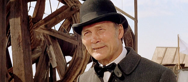 Jack Palance as Capt. Walter C. Hellman, enforcer for the oil company in Oklahoma Crude (1973)