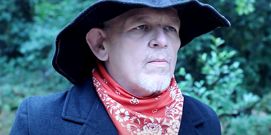 Joseph Zuchowski as John Turnstall, confronted by strangers on his walk home in Billy the Kid, Showdown in Lincoln County (2017)