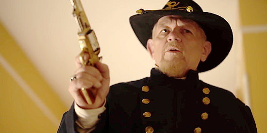 Joseph Zuchowski as Union Col. McBride, catching Maria with a weapon in Band of Rebels (2022)