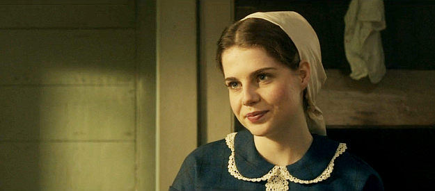 Lucy Boynton as Esther Hagadorn, assuring her father she has no immediate plans to marry in Copperhead (2013)