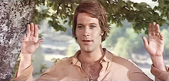 Scott Holden as Jesse 'Jerusalem' Bronson, pretending to be cooperative again in Panhandle 38 (1972)