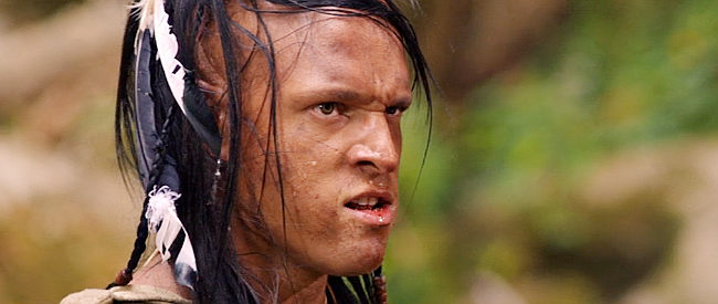 Tony Wade as Hannawoa, the more warlike of Chief Selinquaw's two sons in Alone Yet Not Alone (2013)