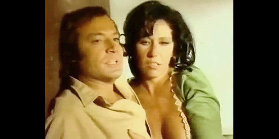 Alejandro de Enciso as Jimmy, trying to fend off the advances of Moira (Paula Pattier) in If You Shoot ... You Live! (1975)
