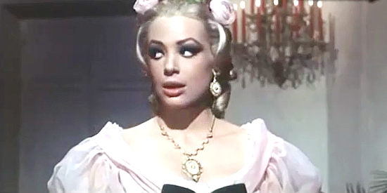 Margaret Lee as Beth Smith, a Union spy known as The Lynx in a trap in Two Sergeants of General Custer (1965)