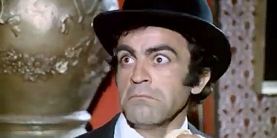 Sal Borgese as Sal, the always hungry superman, spying a potential meal in Three Supermen of the West (1973)