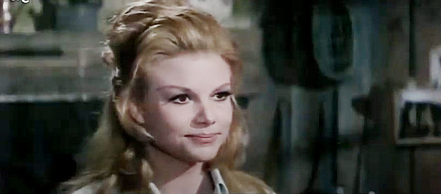 Susy Andersen as Mary Sheridan, a ranch owner under seige in Two Violent Men (1964)