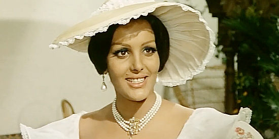 Agata Flori as Carmencita, a girl who admires Zorro and questions Raphael's courage, not knowing they're the same man in The Two Nephews of Zorro (1969)