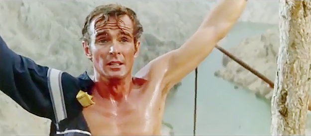 Clark Reynolds as Capt. Cummings, about to be tortured by Murdock's men in Winnetou and Shatterhand in the Valley of Death (1968)