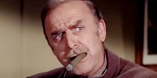 John Dehner as banker Sam Batt, turning down Killibrew's request for a $50 loan in Something for a Lonely Man (1968)