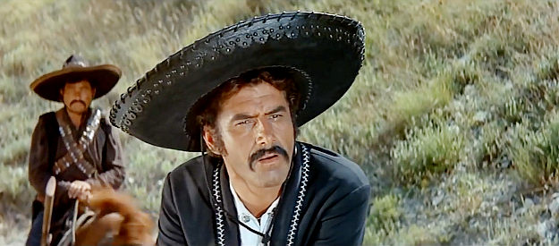 Miha Baloh as Capt. Luis Sanchez Quilvera, the bandit leader who joins forces with Silers in Thunder at the Border (1966)