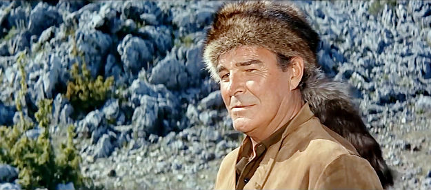 Rod Cameron as Old Firehand, tracking down on old enemy in Thunder at the Border (1966)