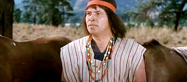 An Indian chief, demanding justice for the bad medicine sold to his tribe. Does anyone know who plays this part in Massacre (1956)