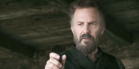 Kevin Costner as Anse Hatfield, making it clear he won't compromise with Randall McCoy in Hatfields & McCoys (2012)