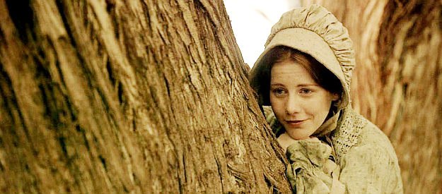 Molly McMichael as Rebecca Pitt, a young woman who falls for a ranger who rescues her during a river crossing in Texas Rising (2015)