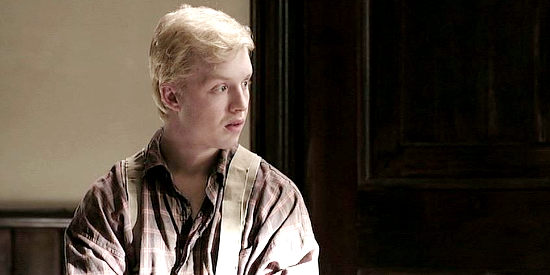 Noel Fisheer as Ellison 'Cotton Top' Mounts, wanting for the judge to announce his sentence in Hatfields & McCoys (2012)