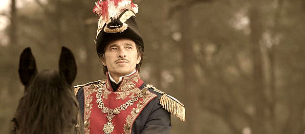 Olivier Martinez as Santa Anna, watching the Texans gather at San Jacinto in Texas Rising (2015)