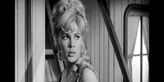 Stella Stevens as Confederate spy Mary Lou Williams, working to help her comrades steal $2 million in Union gold in Advance to the Rear (1964)