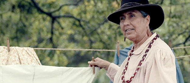 Casey Camp-Horinek as Granny Vicey, the woman who raises Montford after his father heads back East in Montford, The Chickasaw Rancher (2021)