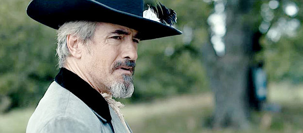 Dermot Mulroney as Boggy Johnson, Montford's father who returns to see his son after a 30-year absense in Montford, The Chickasaw Rancher (2021)