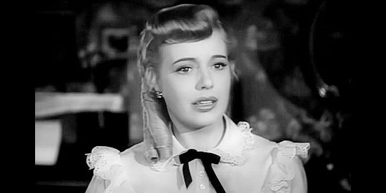 Mary Beth Hughes as Polly, the sheriff's niece who comes to visit in Rimfire (1949)
