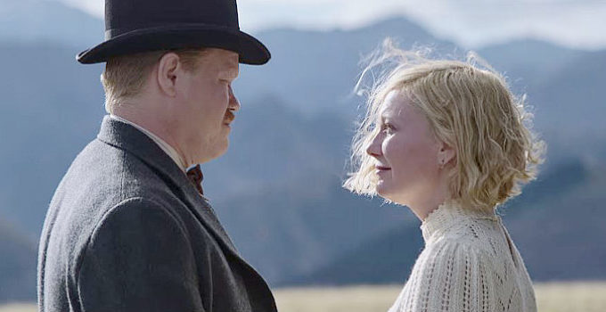 Jesse Plemons as George Burbank and Kirsten Dunst as his new wife Rose in The Power of the Dog (2021)