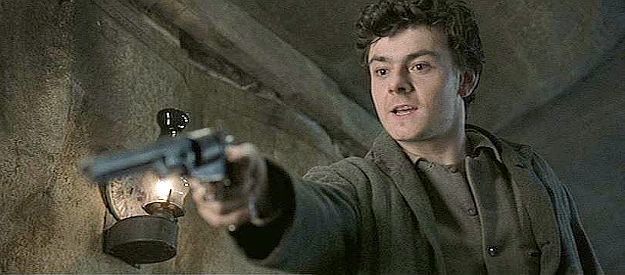 Laurence Kinlan as Dan Kelly, Ned's brother, putting Fitzpatrick in his place in Ned Kelly (2003)