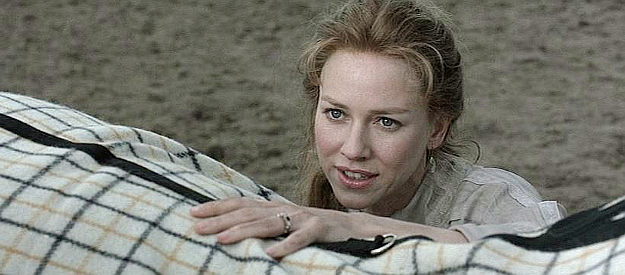 Naomi Watts as Julia Cook, asking Ned Kelly to hold her stallion's 'thing' in Ned Kelly (2003)