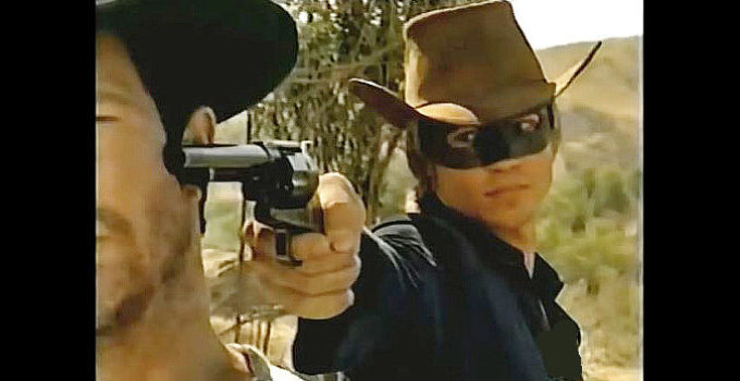 Chad Michael Murray as The Lone Ranger, catching up with an arch nemesis in The Lone Ranger (2003)